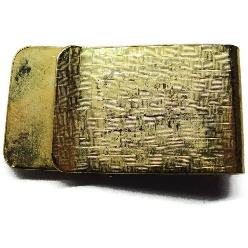 Las Vegas Dice Gold Tone Money Clip Stainless Steel Wallet Credit Card Cash ID